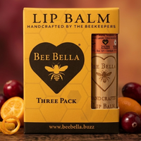 Orange Cranberry Beeswax Lip Balm by Bee Bella, all-natural beeswax lip balm handmade in Wisconsin (view 2)