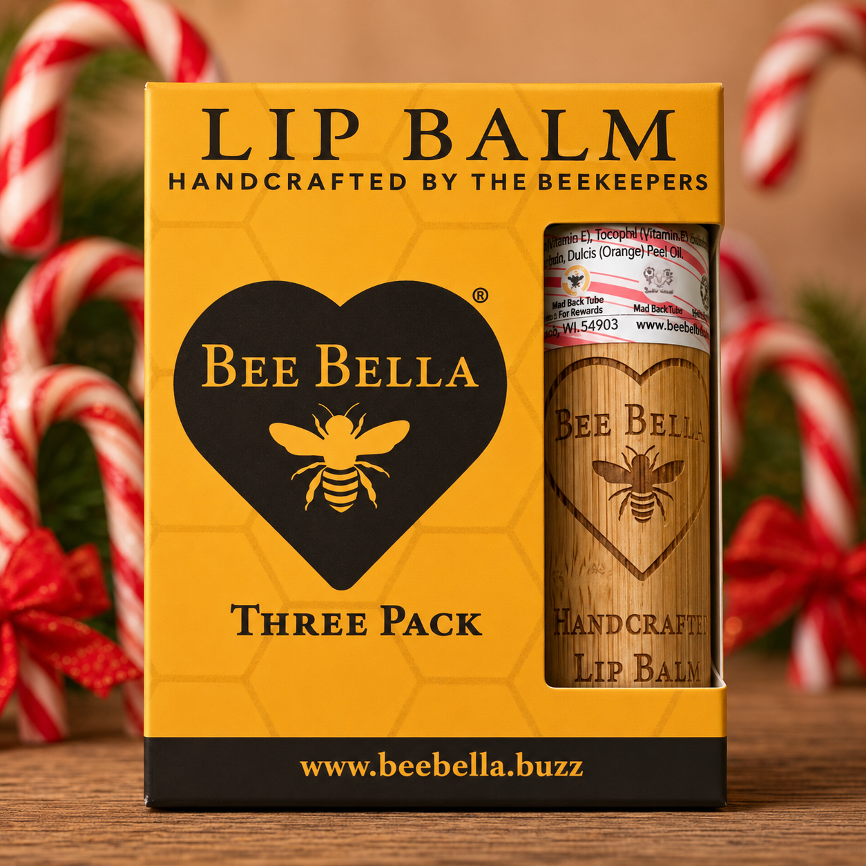 Candy Cane Lip Balm - 3-Pack Gift Set