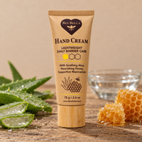 Bee Bella Lightweight Daily Barrier Hand Cream kraft tube with fresh aloe