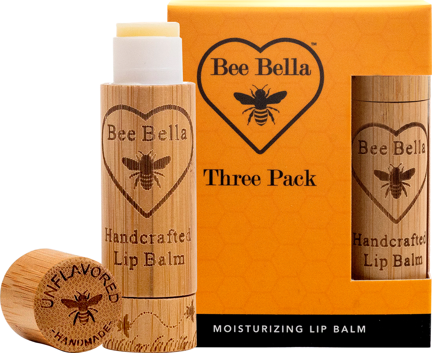 Unflavored Beeswax Lip Balm by Bee Bella, all-natural beeswax lip balm handmade in Wisconsin (view 2)