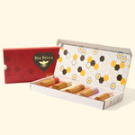 Bee Bella Holiday Variety 5-Pack Lip Balm Gift Box in cream holiday gift packaging