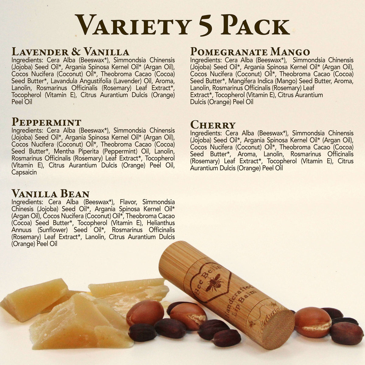 Bee Bella Variety 5-Pack lip balm gift set square product photo