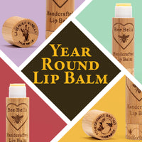 Bee Bella beeswax lip balm flavor icons - year round singles available online